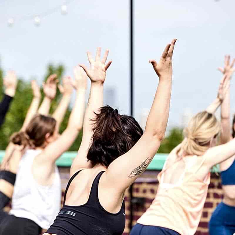 Rooftop yoga in London